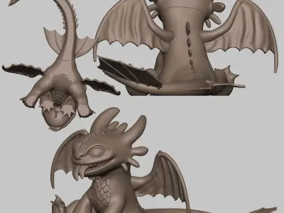 TOOTHLESS CUTE BABY NIGHT FURY 3D print model