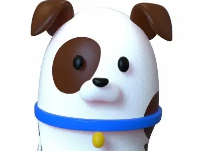 Dog Stylized Low-poly 3D model
