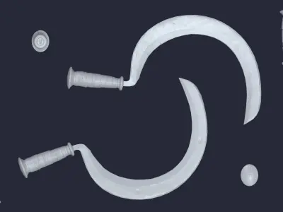 Sickle pair of swords Low-poly 3D model