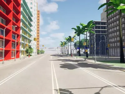 City Downtown Skyscraper Street Lot 11 Free 3D model