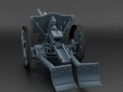 Artillery and cannons Low-poly 3D model