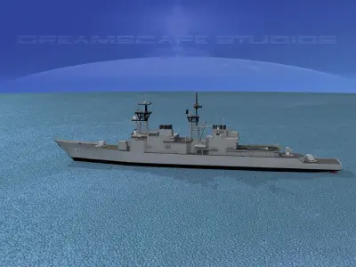 Spruance Class DD984 USS Leftwich 3D model