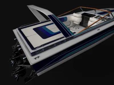 Miami Vice PowerBoat - 1985 Chris Craft Stinger 390X Low-poly 3D model