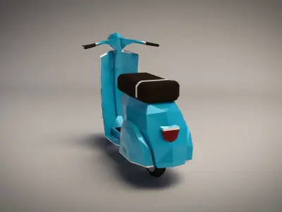 Low-Poly Cartoon Vespa Scooter Low-poly 3D model