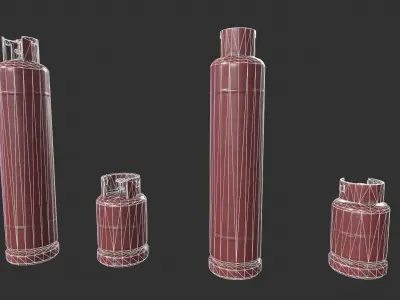 Gas Tank Low-poly 3D model get