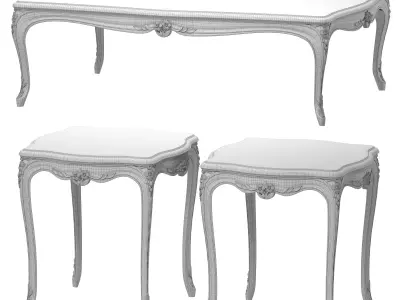 antique louis coffee table art 245 3D model