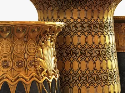 Gustav Gurschner tree vases 3D model
