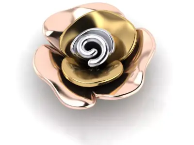 flower 3 part pendant 3D print model purchase