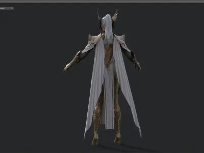 Female warrior Low-poly 3D model purchase
