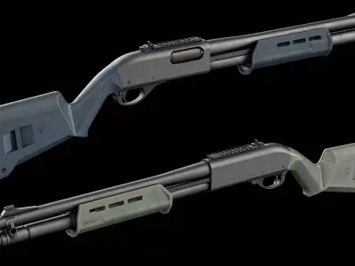 Remington 870 MAGPUL KIT Low-poly 3D model