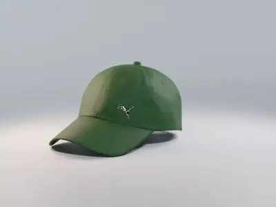 Puma Baseball Cap Green Military Low-poly 3D model