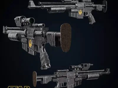 Star wars A280 Rifle  Low-poly 3D model