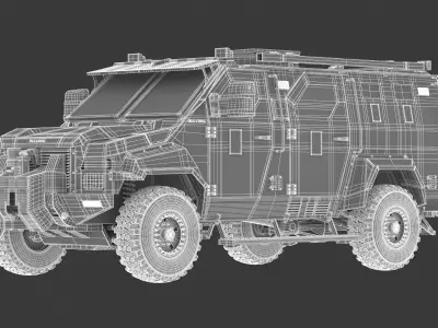 Alpine Armored Bulldog Tactical SWATAPC Truck Military Vehicle Low-poly 3D model