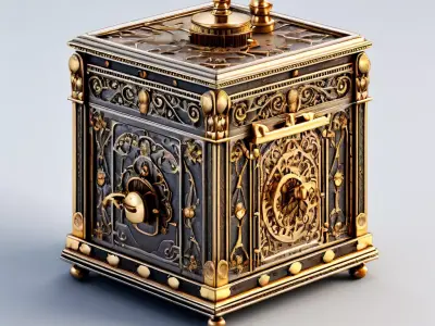 Ornate Antique Safe 3D Model Low-poly 3D model