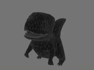 Dinosaur cute Low-poly 3D model
