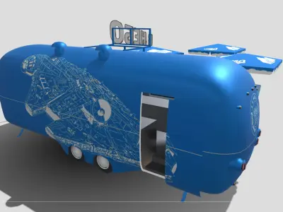 Food truck  Strealiner ENK-8 VT -in sky- livery Low-poly 3D model