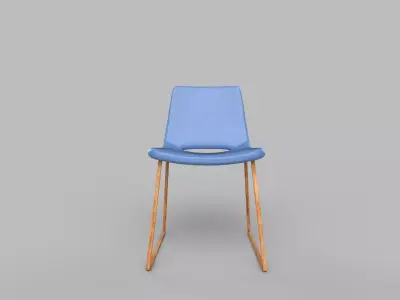 chair with wooden legs Low-poly 3D model