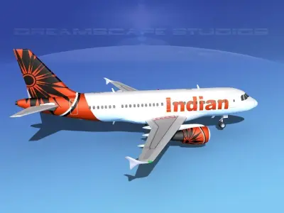 Airbus A319 Indian Airlines 3D model