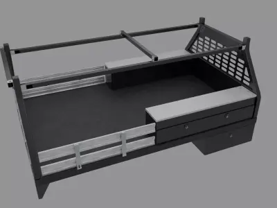 Flatbed Utility Truck Bed Low-poly 3D model