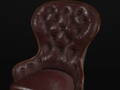 Victorian chair Low-poly 3D model