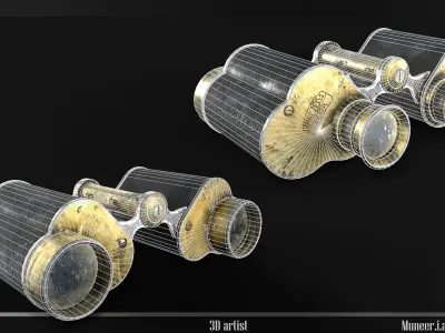  World War II binoculars - Game ready asset  Low-poly 3D model