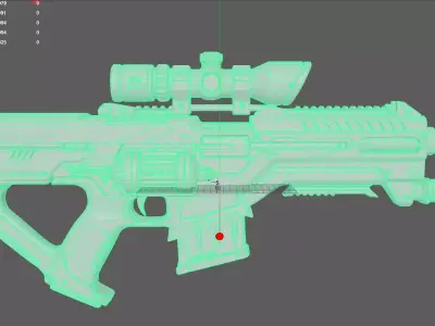 Red Sci Fi Rifle 3D model purchase