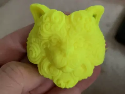 Decorative cat face 3D print model