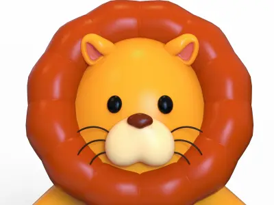 Lion Stylized Low-poly 3D model