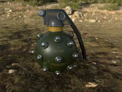 Hand Grenade - Low Poly - Game Ready Low-poly 3D model