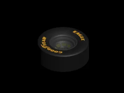 GOODYEAR Stock Car Wheel and Tire Low-poly 3D model