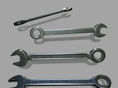 wrench Low-poly 3D model 9