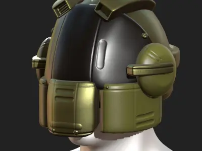 Helmet scifi fantasy futuristic military Scifi  Low-poly 3D model