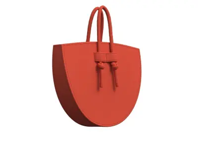 Orange Leather Tote Bag 3D model