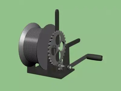 hand-cranked winch 3D model