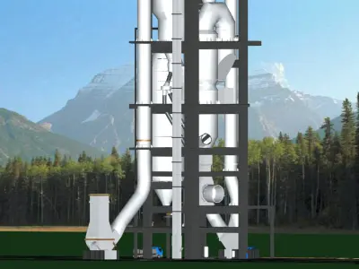 Surma Cement Plant-Cyclone Preheater Free 3D model