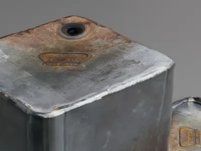 Low-Poly Scanned Grunge Metal Box with a lid  3D model