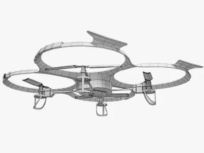 Drone Quadcopter UDI U818A Low-poly 3D model