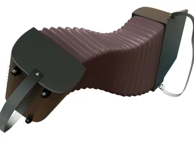 Accordion rigged Low-poly 3D model