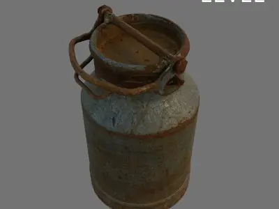 Rusty Metal Milk Churn 3D Model Low-poly 3D model