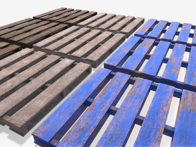 Wood Pallets Low-poly 3D model purchase