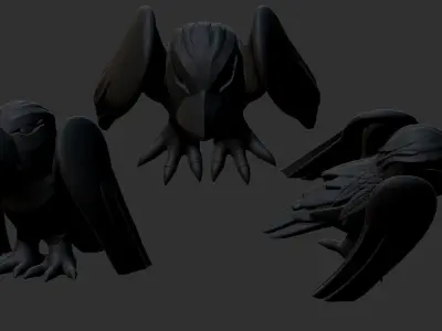 Free Stylized Raven 3D print ready Free 3D print model