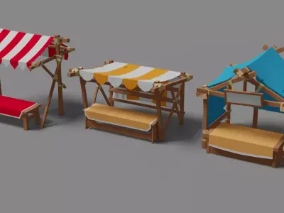stalls pack 3D model