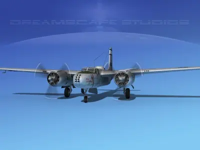 Douglas A-26B Invader V05 USAAF 3D model