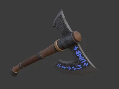 Viking Axe Low-poly 3D model 36
