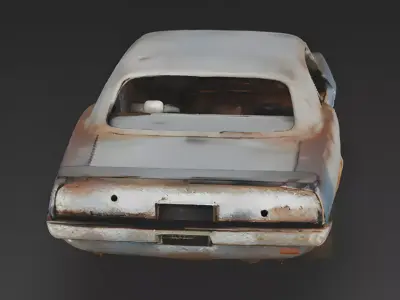 Junked Muscle Car 3D Model 3D Model Low-poly 3D model