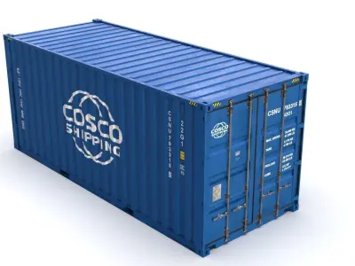 20 feet COSCO standard shipping container 3D model
