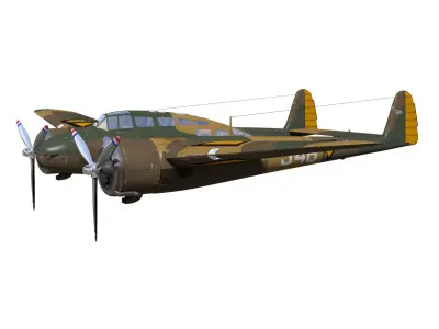 fokker G-I 3D model purchase
