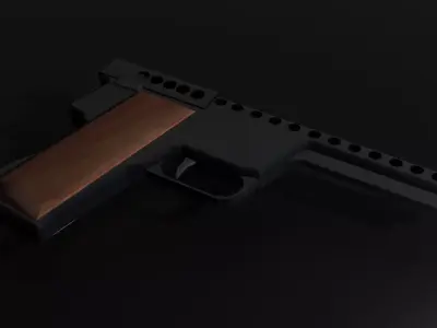 Gyrojet pistol Low-poly 3D model