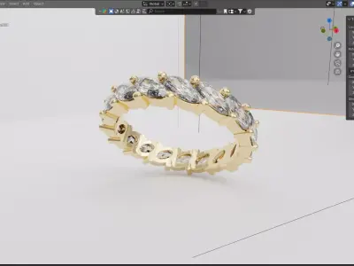 Diamond Eternity Marquise Ring 3D model Low-poly 3D model