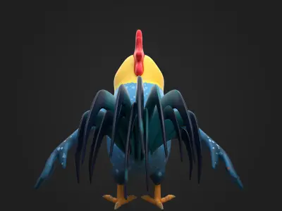 Stylized Cartoon Chicken Character 3D model